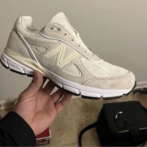 New Balance Stussy x 990v4 Sneakers Size 10 White/Cream, Made in USA